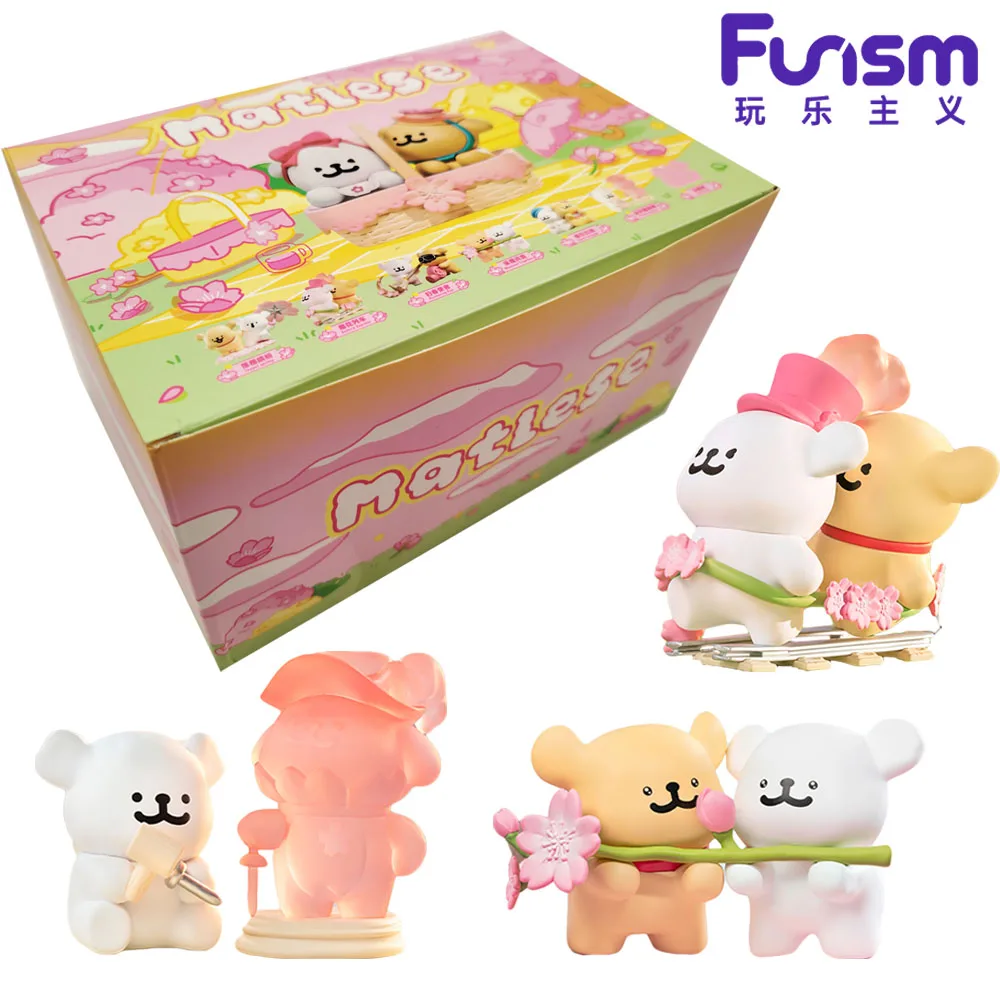 

Funism Maltese Romantic Cherry Blossoms Series Blind Box Bag Puppy Doll Mystery Box Collection Model Toys Surprise Gift for Kids
