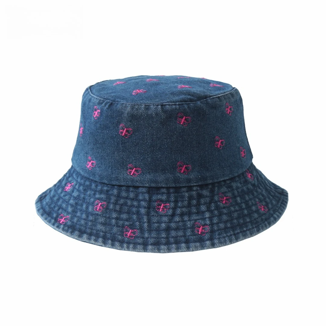 Beliebte kleine Gänseblümchen bestickte Baumwolle Sommer Jeans Eimer Hut Kappe für Frauen Frühling Fischer Hut Outdoor-Reise Sonnenschutz Geschenk – Detail 8