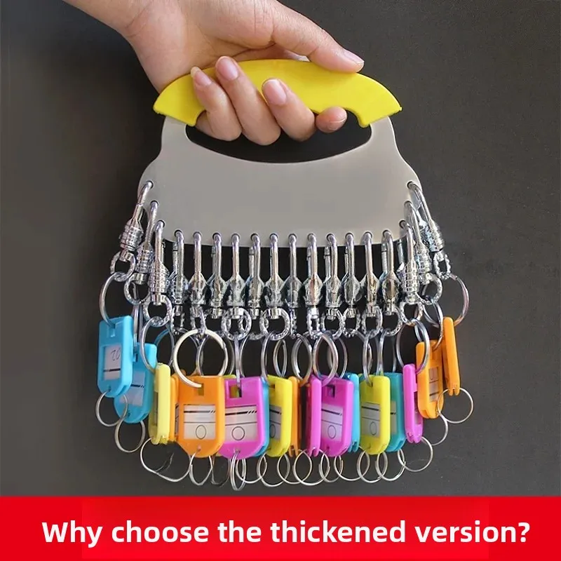 Thickened Stainless Steel Key Storage round Disk Hanging Lock Key Ring Management Tag Board Rent House Classification Tool