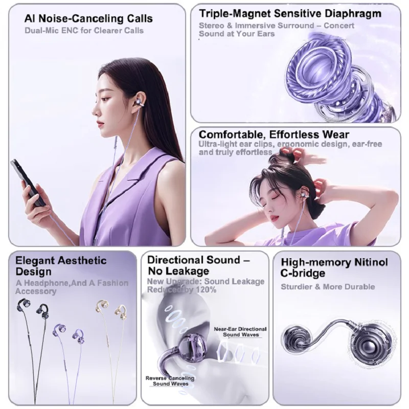 كليب على نوع C & 3.5 مللي متر سماعات التحكم السلكية HIFI الصوت سماعات أذن رياضية Handfree سماعات الألعاب سماعات في HD هيئة التصنيع العسكري لسامسونج #2