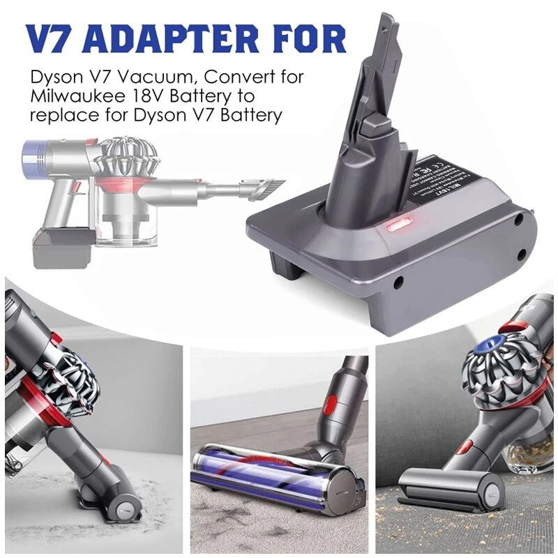 MIL18V8 for Dyson V7 V8 Battery Adapter Convert for Milwaukee M&18 18V Li-ion Battery to for Dyson V8 Batteries Handheld Vacuum