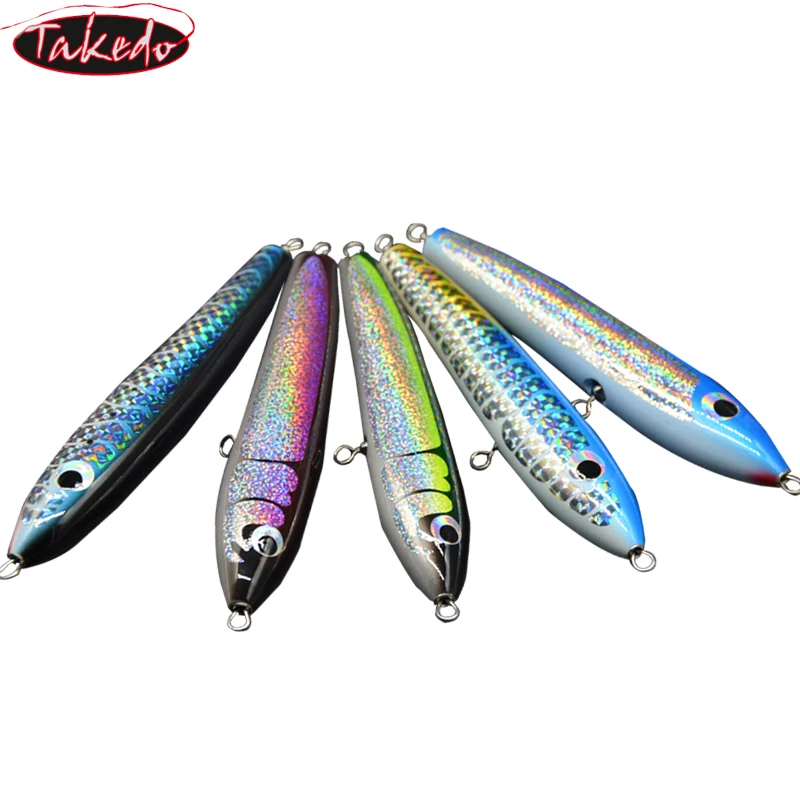 TAKEDO-Saltwater Fishing Lure, Trolling Lures, Tuna Bait, Topwater Swimbait, Wood Pencil Lure, Big Game, 200mm, 90g