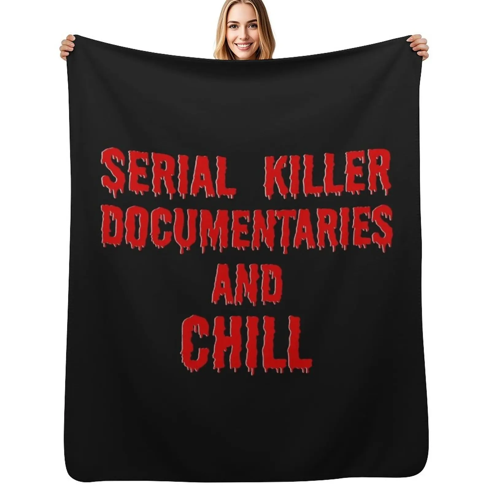 Serial Killer Documentaries And Chill Throw Blanket Sofas Vintage Luxury Soft Plaid Soft Plush Plaid Furry Blankets