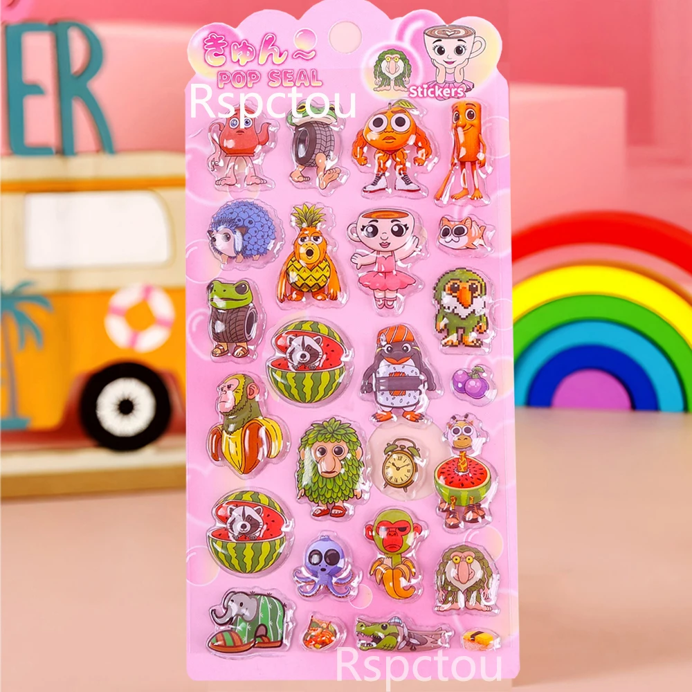 4 قطعة مجردة AI الإيطالية Brainrot ثلاثية الأبعاد ملصقات الإغاثة TungTungTung Sahur فقاعة ملصق مضحك الكتابة على الجدران القرطاسية جراب هاتف #6