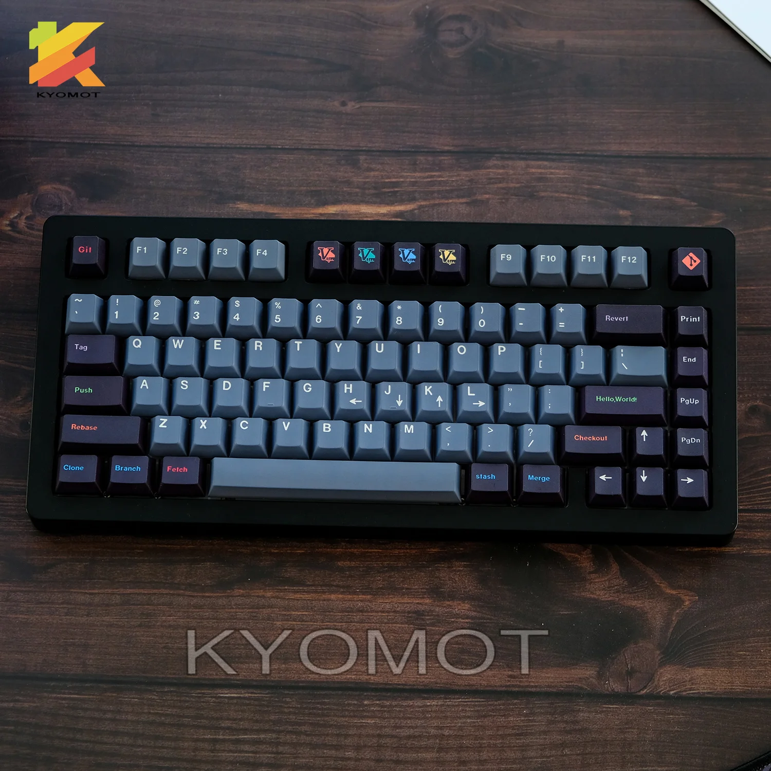 KYOMOT Developer Keycaps Cherry Profile PBT 129 Keys Git Style Keycap for MX Switch 60% 65% 75% DIY Layout Mechanical Keyboard