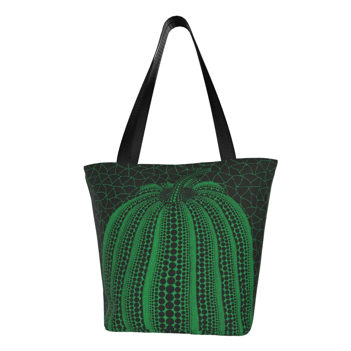 Custom Yayoi Kusama Pumpkin Groceries Shopping Tote Bags Women Kawaii Canvas Shopper Shoulder Bag Large Capacity Handbag