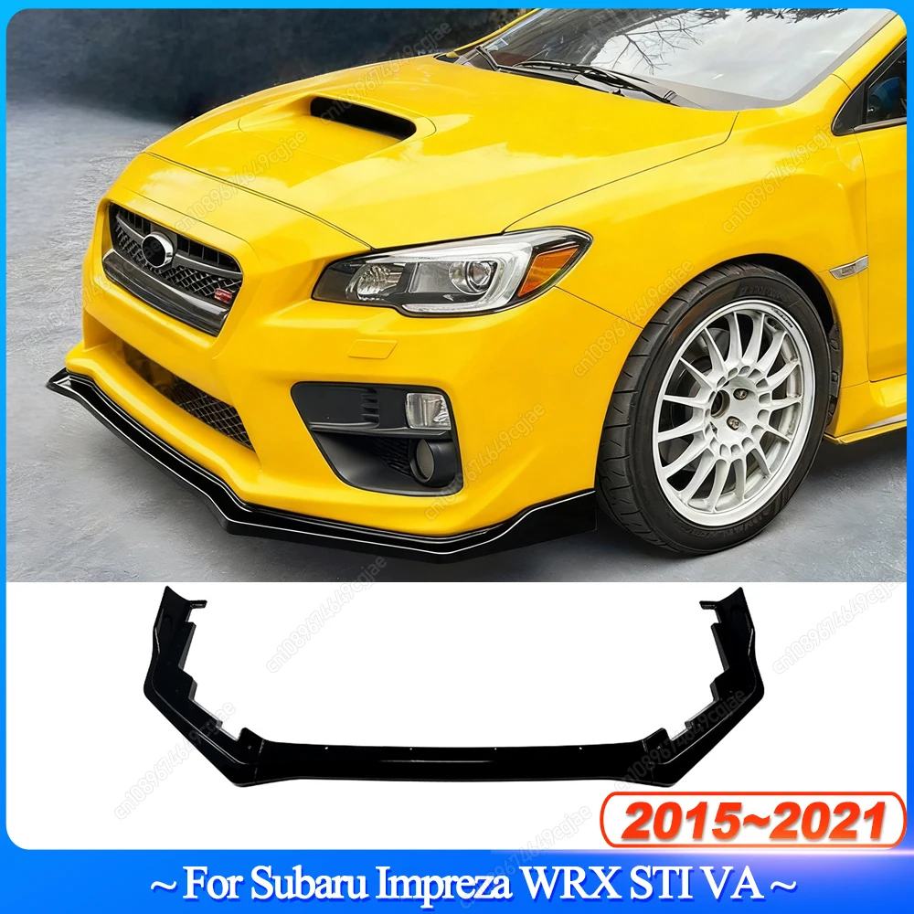 

3Pcs For Subaru Impreza WRX STI VA 2015-2021 Car Front Bumper Lip Spoiler Splitter Diffuser ABS Gloss Black Bodykits Tuning
