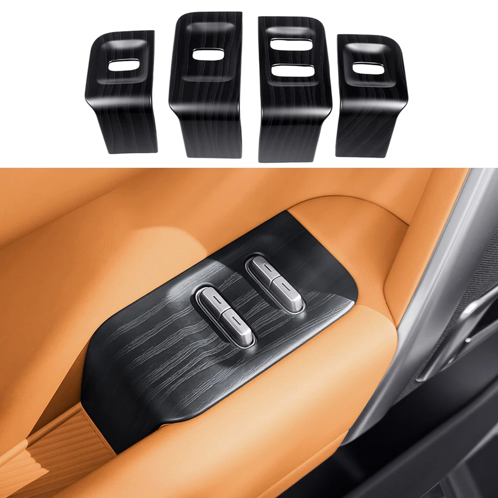 

Wood Grain Window Lift Panel Decorative Sticker Kit Fit for Chery iCAR V27 Interior Modification Anti-Scratch Car Accessories