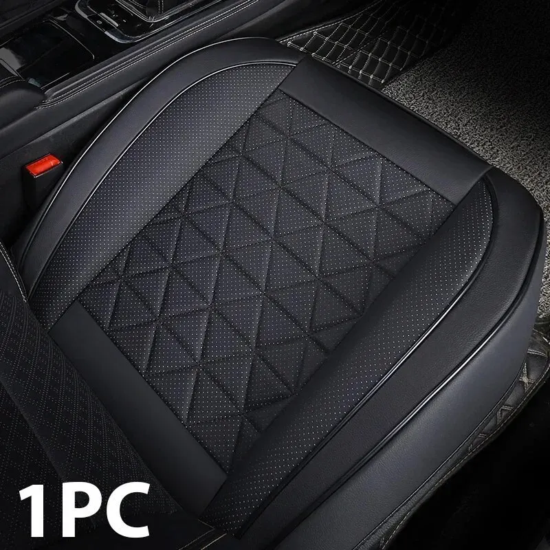 

1PC Diamond-Quilted Premium PU Leather Car Seat Cover Non-Slip Breathable Universal Fit for Sedans SUVs Trucks - Seat Pad