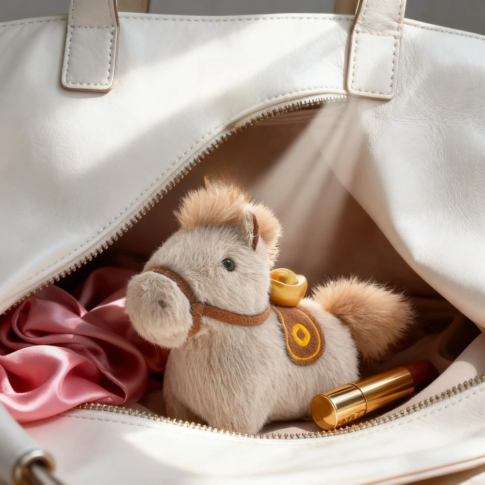 럭키 호스 플러시 키체인 및 장식품 2026년 조디악 마스코트 귀여운 디자인 키링 책상 장식 및 축제 기념 선물