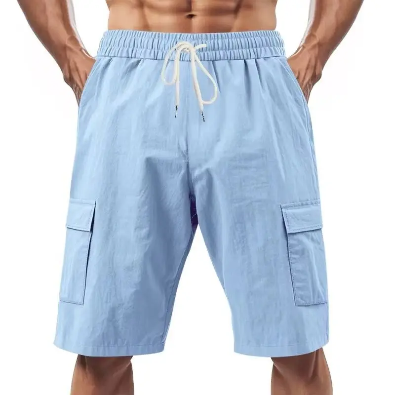 

Men's Loose Large Size Cotton Shorts Multi-Pocket Summer Overalls Comfortable Outdoor Casual Beach Sports Pants