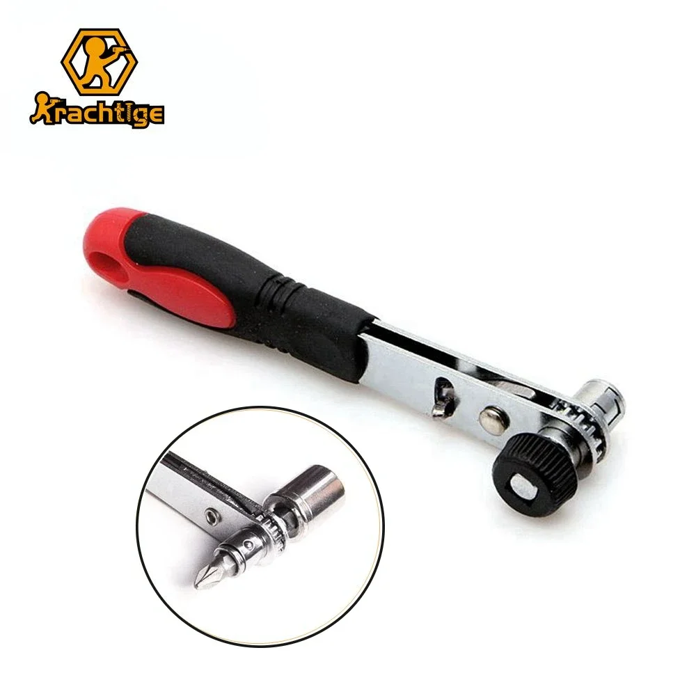 

Krachtige Mini Rapid Ratchet Wrench 1/4" Screwdriver Rod Quick Socket Wrench Tools Red Hex Wrench