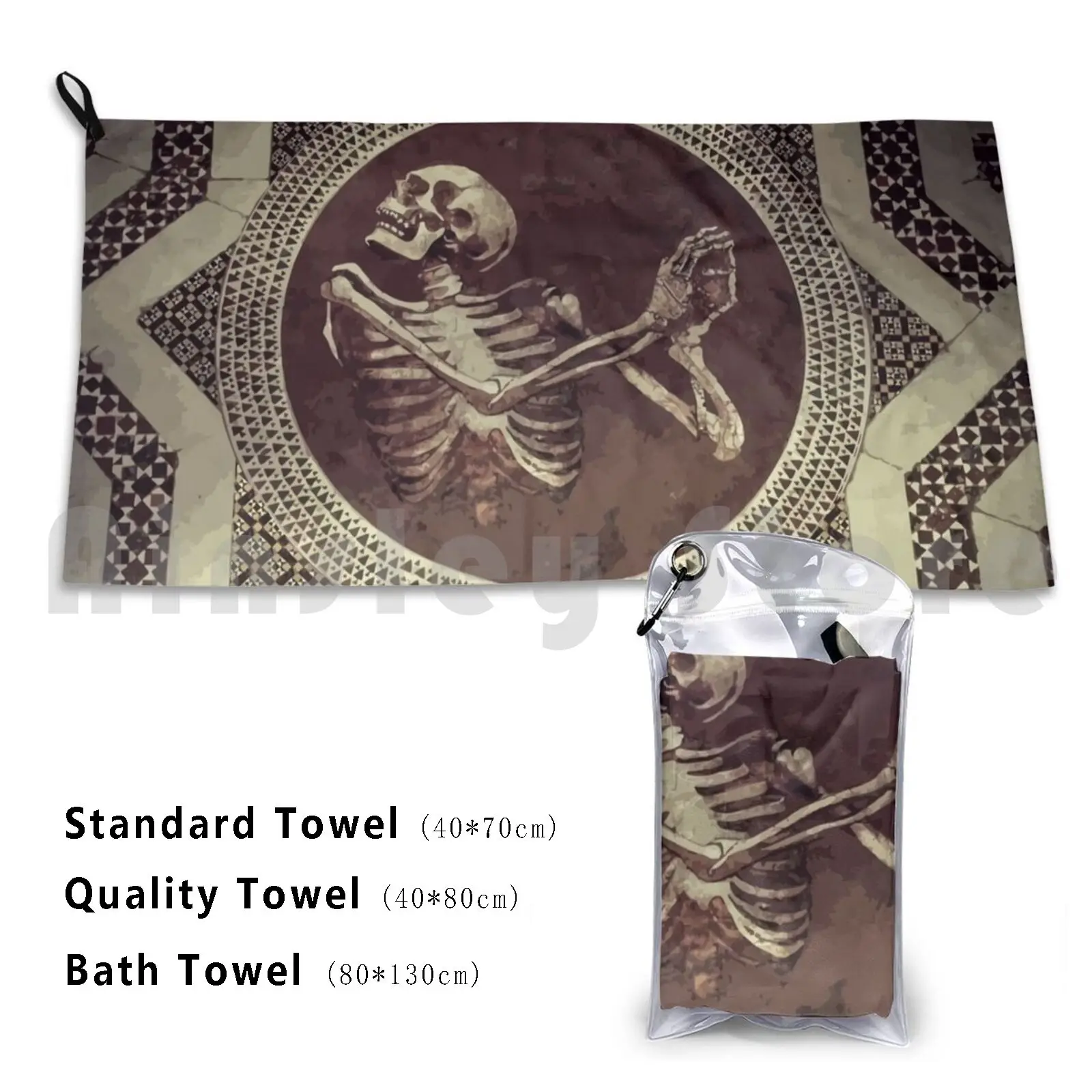 Hannibal : Dancing Skull Skeleton Mosaic Custom Towel Bath Towel Skull Skeleton Dance Dancing Cheer Blood