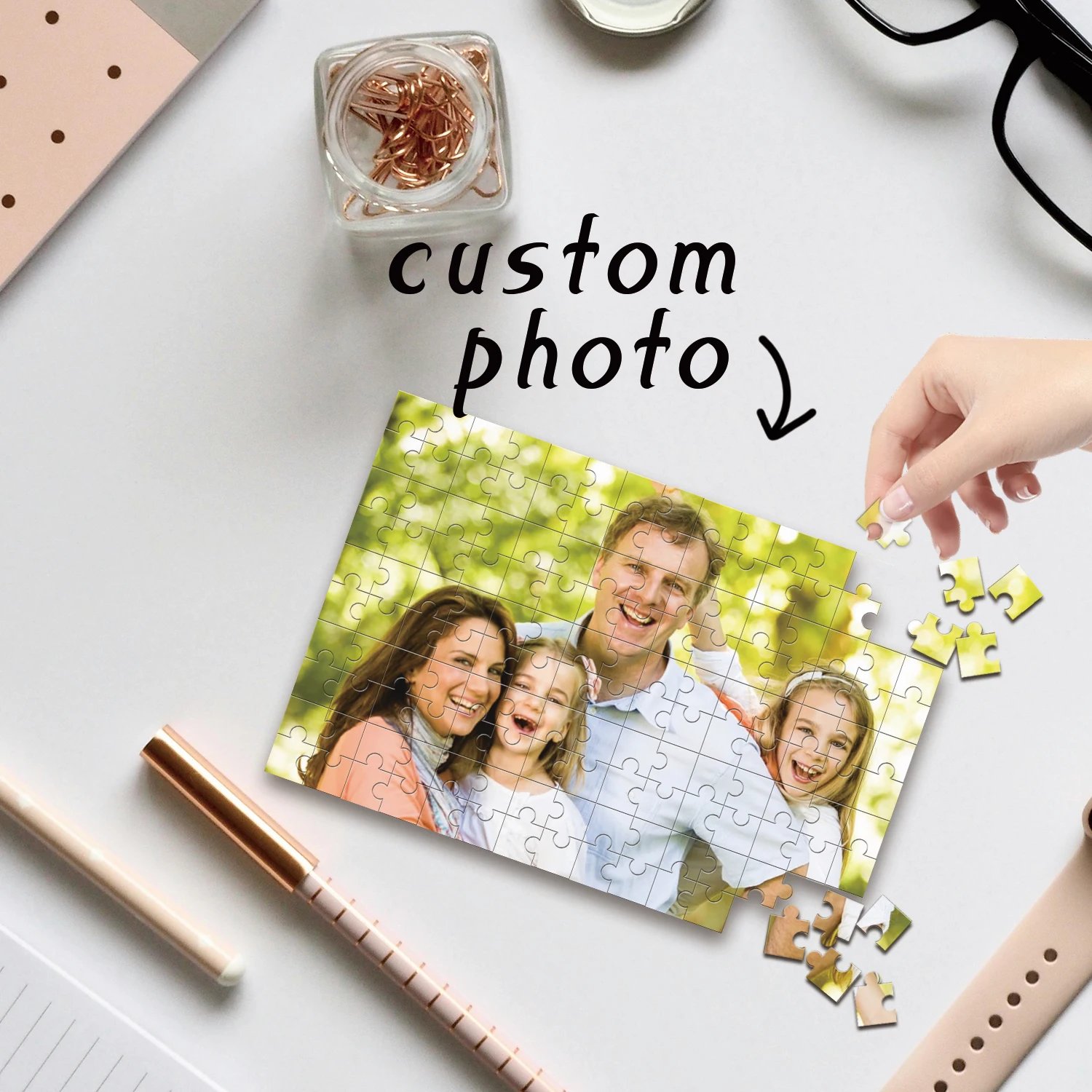 35/150/300/500/1000pcs nice family Custom Photo Personalised Decompression Puzzles Custom Puzzles in Photos Jigsaw puzzle