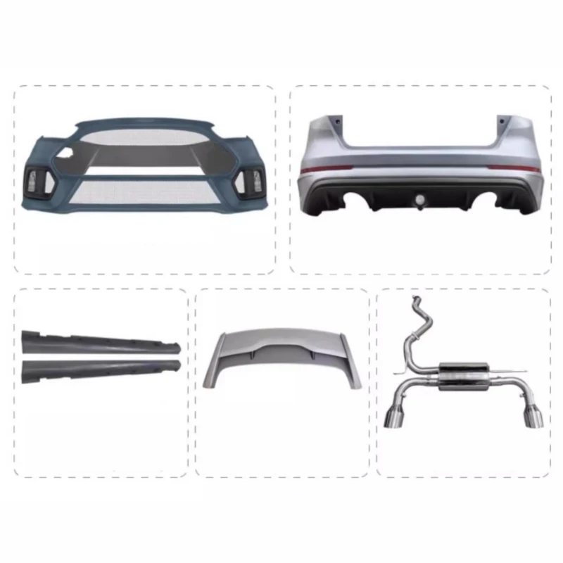 

Front Rear Bumper Tail Wing Side Skirt Exhaust for Ford Focus 15-18 Hatchback Modified to RS New Style Car Body Ki