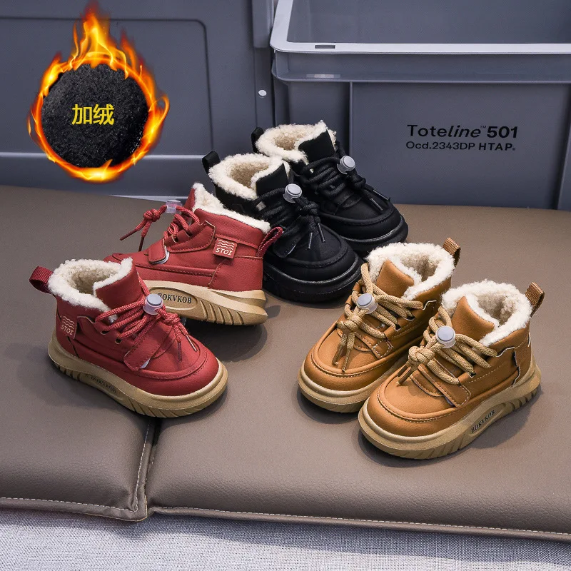 Herbst-Winter-Kinderschuhe Baby Mädchen Jungen Schneestiefel Outdoor Kleinkind Kinder Sneakers Weichsohlige Rutschfeste Plüschstiefel für Säuglinge – Detail 2
