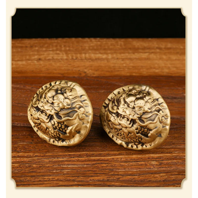 

Copper Brass Solid Handheld Ornament Dragon Walnut Bronze Craft Home Decor Wholesale