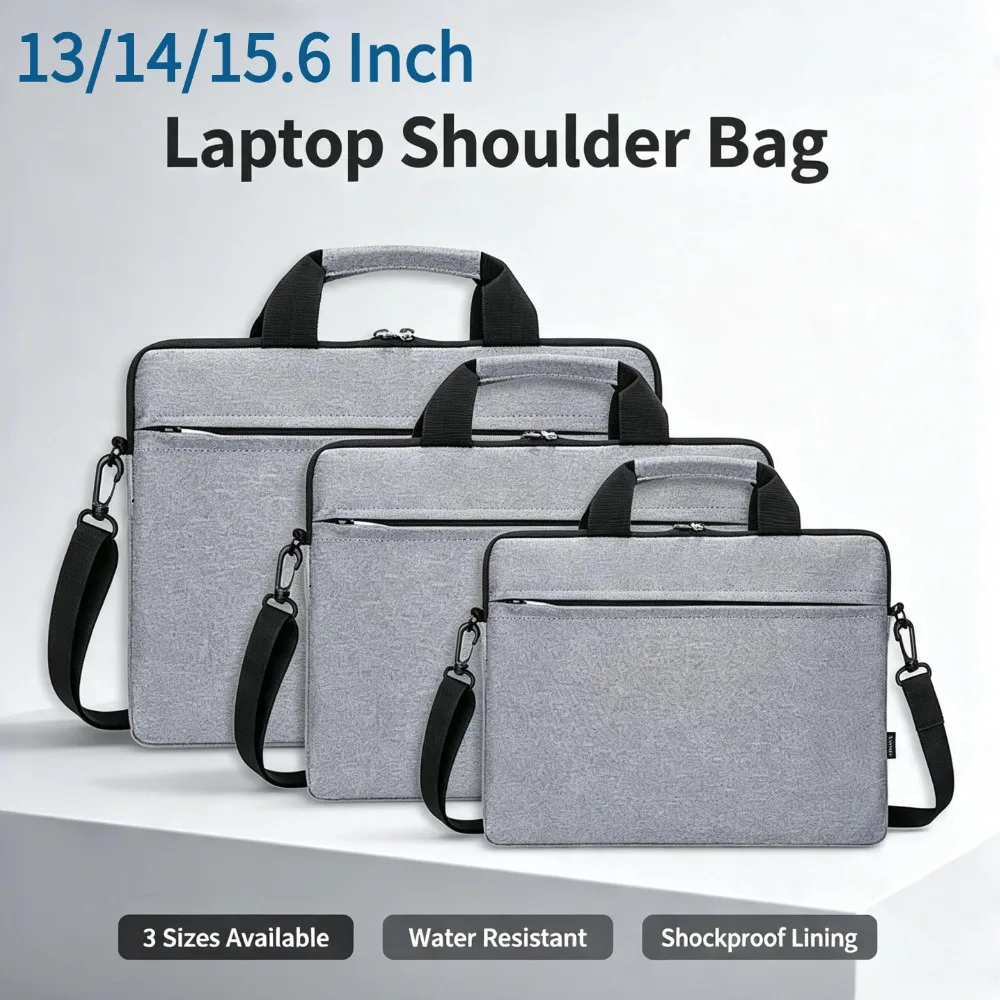 Slim Laptop Shoulder Bag Universal Shockproof Sleeve Case Notebook Carrying Case Large Capacity Computer Sleeve Bag 13/14/15.6