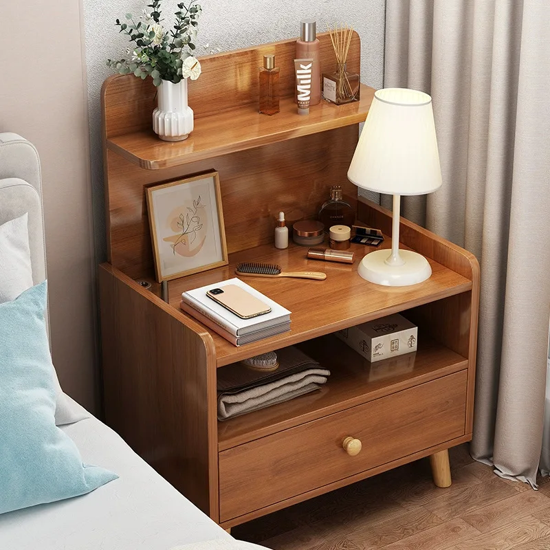 Bedside table Modern simple heightened rack Bedroom small bedside table Nordic style locker