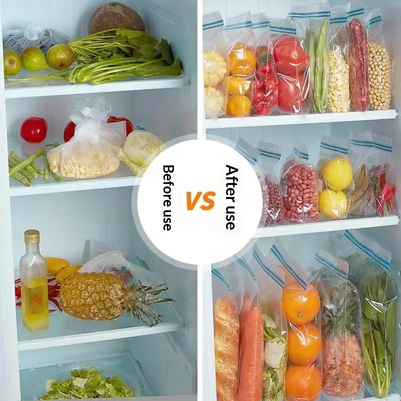 Bolsas para almacenar alimentos, embalaje de plástico resellable y reutilizable, aptas para congelador, para preparación de sándwiches y organización de refrigerios〔25〕