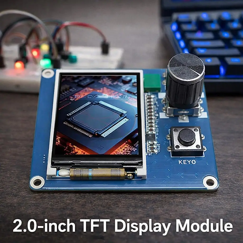SAMIROB 2.0 Inch TFT LCD Display with Rotary Encoder EC11, IIC SPI Interface for ESP32 Raspberry Pi DIY Projects