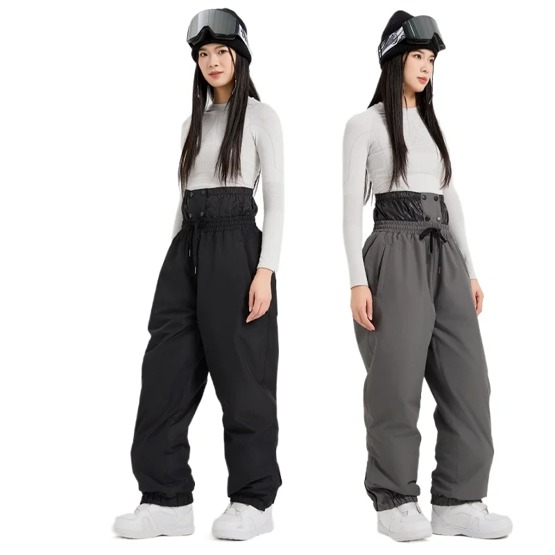 

Новые лыжные штаны, ветрозащитные и водонепроницаемые, свободные, утолщенные, износостойкие, двубортные, мужские и женские, одинаковые зимние штаны большого размера