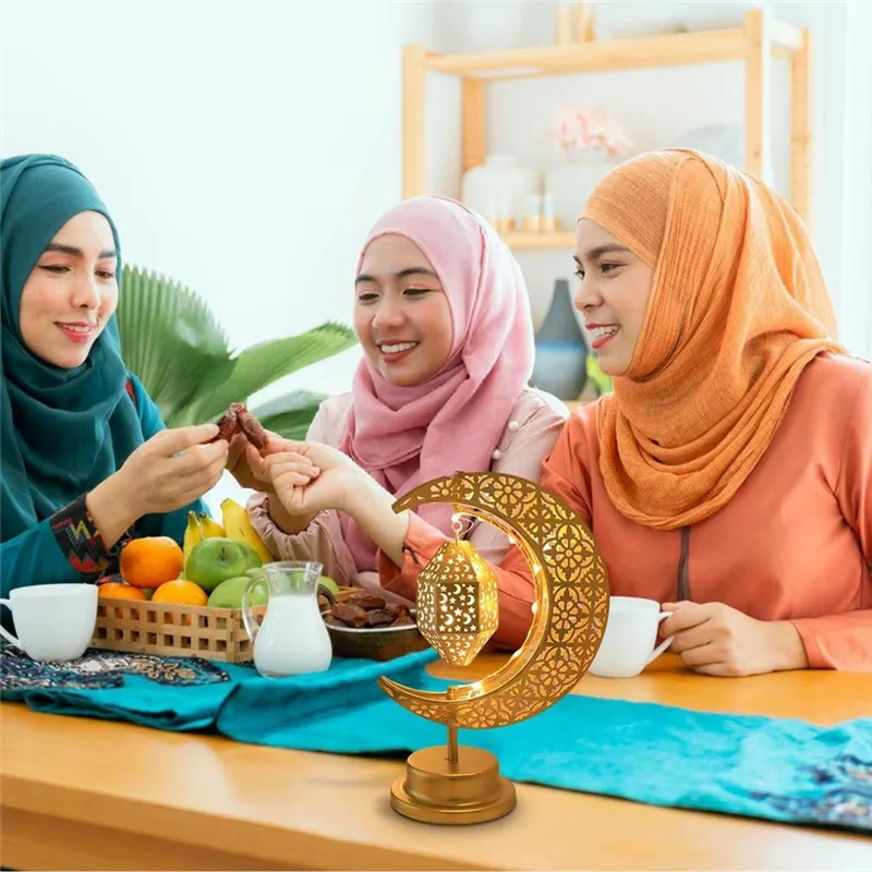 ABWR-Eid デコレーションライト 月の雰囲気ランプ 回転式 点灯祝賀オーナメント 装飾中東ホリデーライト