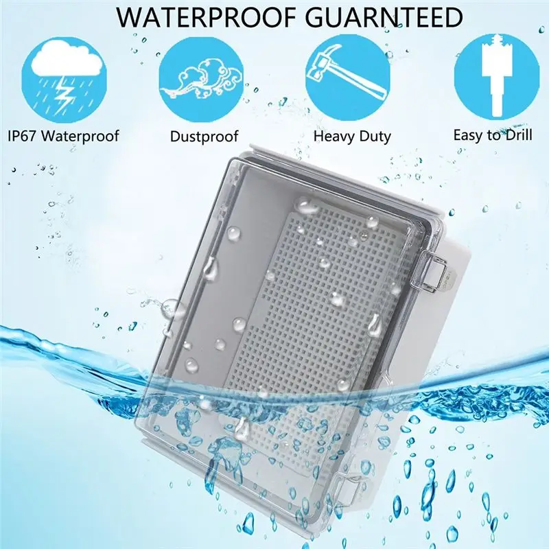 A68P-IP66 Waterproof Transparent Cover Enclosure Juction Box ABS Outdoor Power Distribution Box Electronic Instrument Case