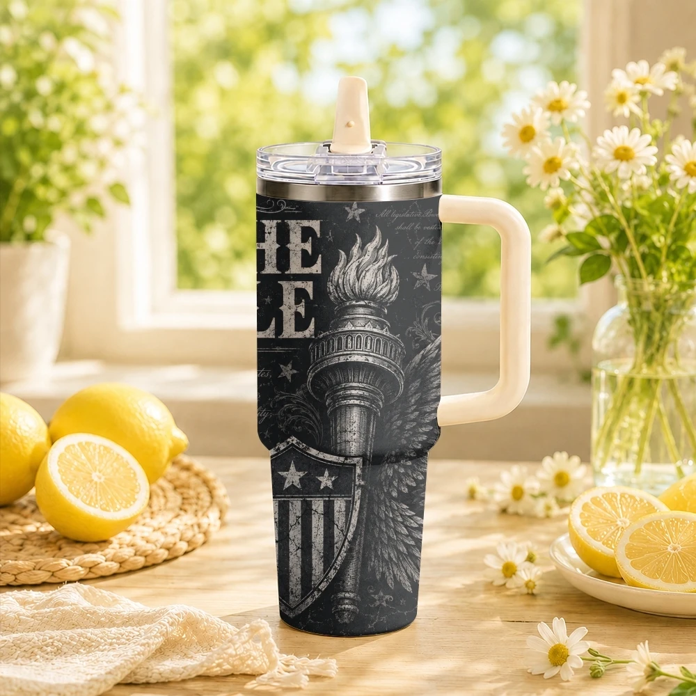 Freedom Eagle Legacy Vacuum Flasks 40oz Stainless Steel Insulated Tumbler Leakproof Vacuum Travel Mug Portable Coffee Cup
