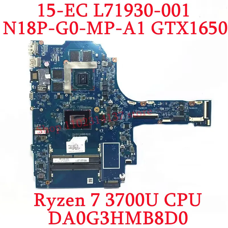 For HP 15-EC L71928-601 L71930-601 With R5 3500U/R7 3700U CPU DA0G3HMB8D0 Laptop Motherboard GTX1050/GTX1650 100% Full Tested OK