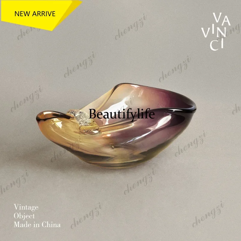 MM182 Retro art handmade glass smudging gradual change vase living room dining table creative flower device