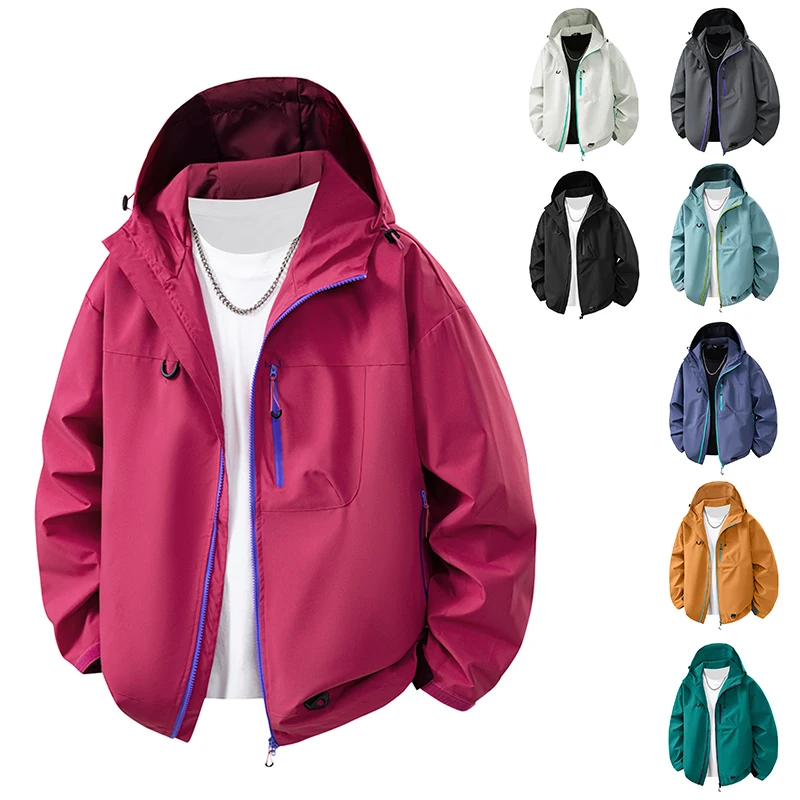 

New Men's Casual Hooded Jaet Breathable Fitn Sportswear Polyester Fiber Long Sve Regular Length Outdoor Leisure Sle