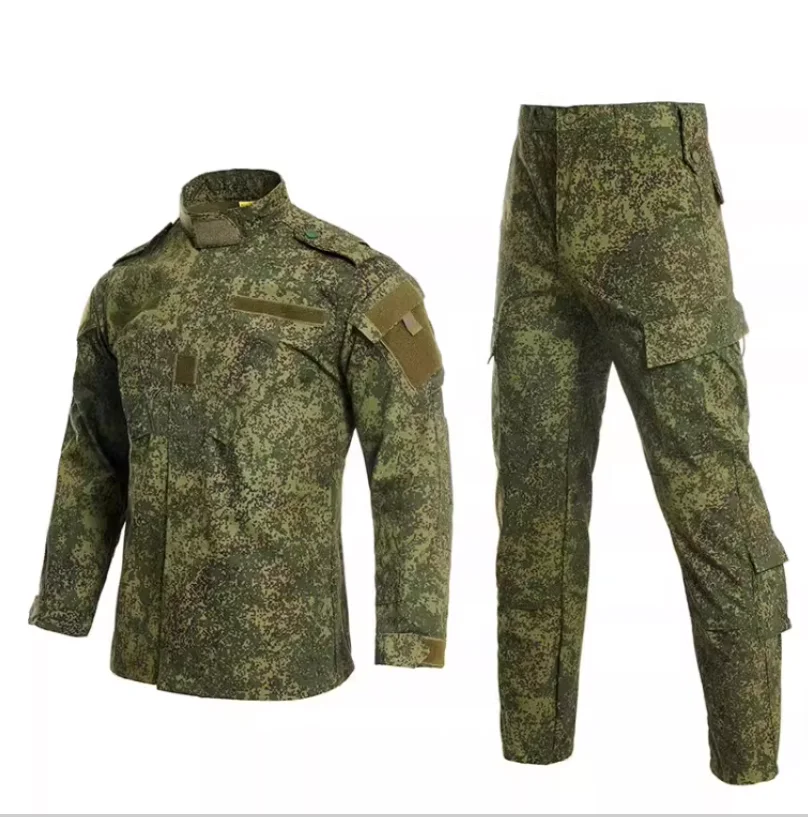 Russian green camouflage training uniform officer combat training uniform tactical set