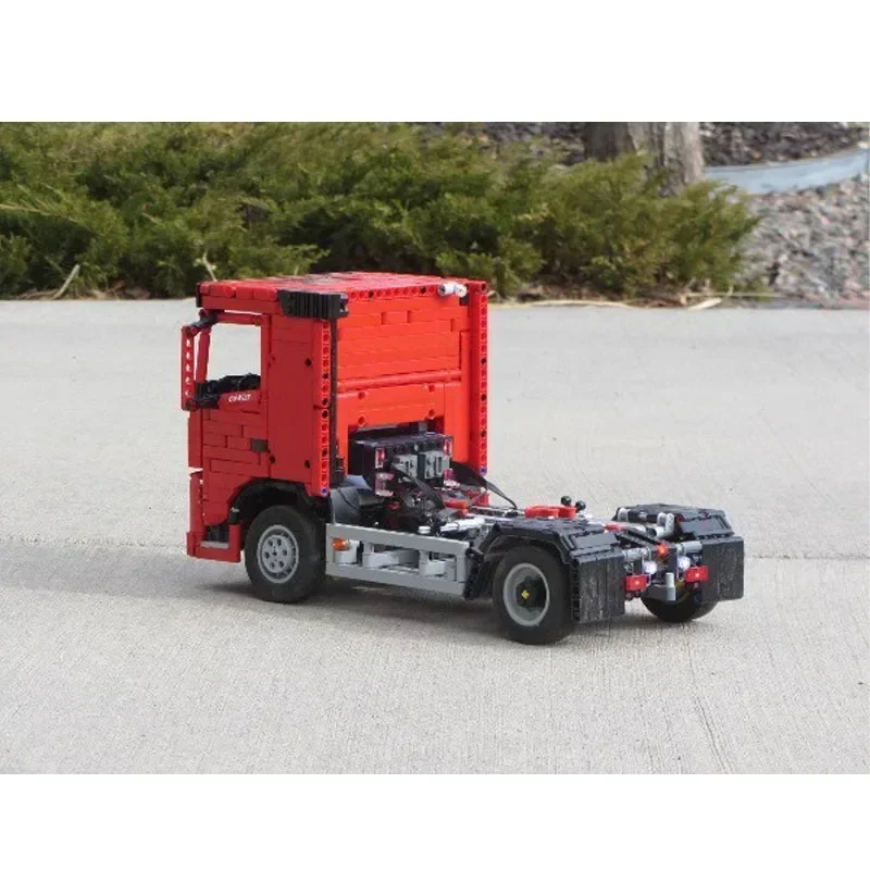 MOC- 144484   Camion de Transport de fret rouge FH 500, bloc de construction modèle 1498 pièces, blocs de construction d'anniversaire pour enfants, jouet cadeau