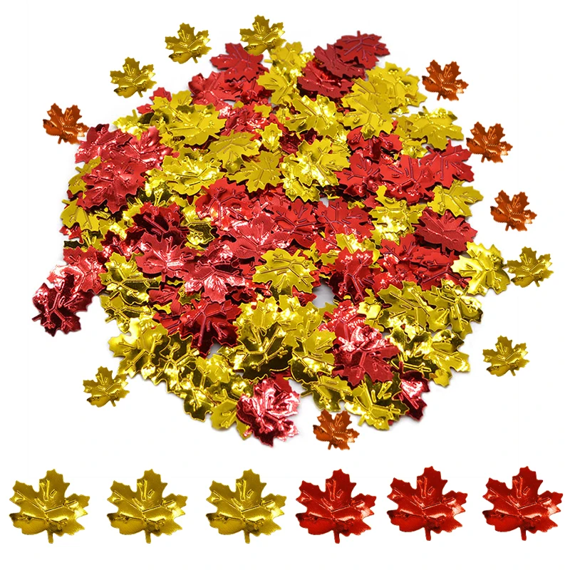 15g Halloween Maple Leaf Confetti Glitter Thanksgiving Table Confetti Halloween Party Decorations Autumn Leaf DIY Accessories