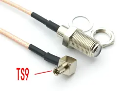 100pcs TS9 Male Right Angle TO F Type Female Jack  RG316 Pigtail Cable 250 ℃