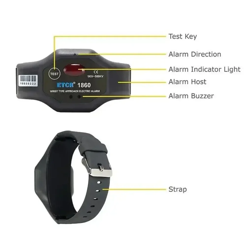 ETCR1860 1KV-500KV Тип запястья Высоковольтная сигнализация Бесконтактная сигнализация