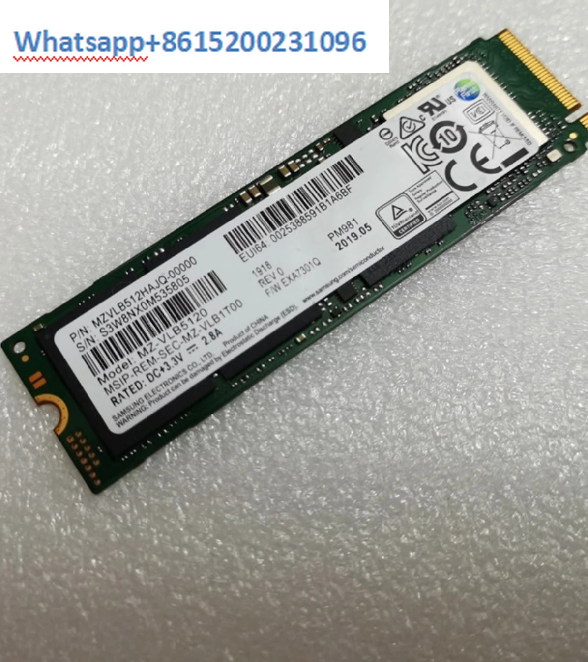 second-hand PM981 256G 512G  NVMe M.2  2280 SSD Laptop desktop solid-state drive