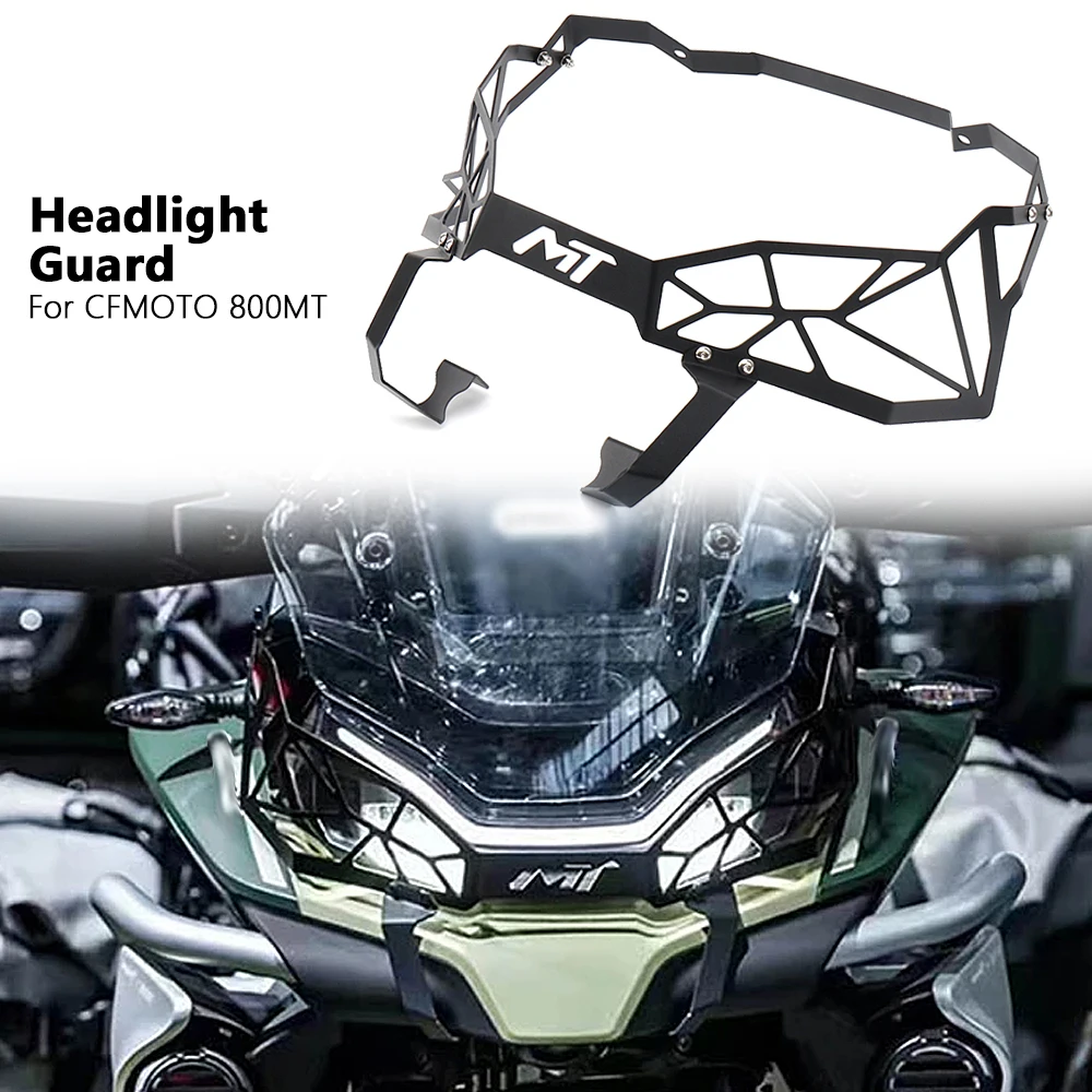 

New Motorcycle Accessories Front LED Headlight Protector Grille Guard Black For CFMOTO 800MT 800mt 800 MT 800 mt