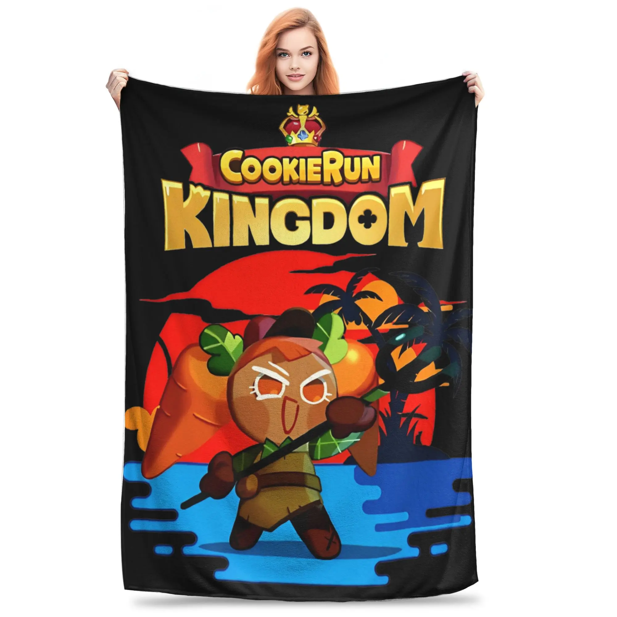 Summer Cookie Carrot cookie Fleece Throw Blanket Cookie Run Kingdom Blanket for Bedding Outdoor Lightweight Plush Thin Quilt