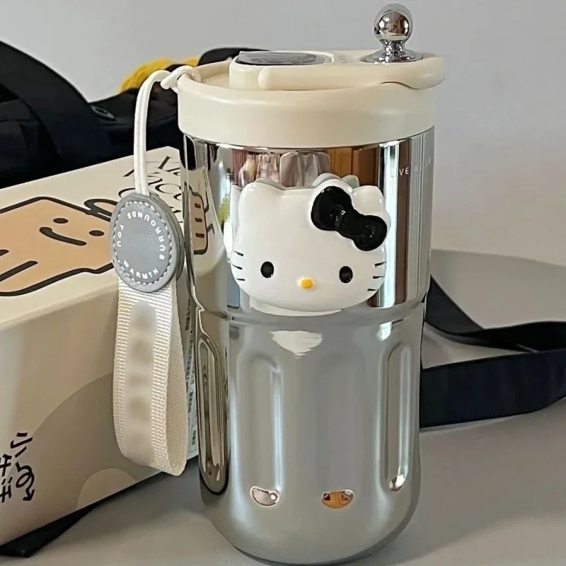 Sanrios-Kawaii Hello Kitty Copo Isolante, Bonito Copo De Água, Aço Inoxidável Americano, Portátil, Presente de Natal, Carregando