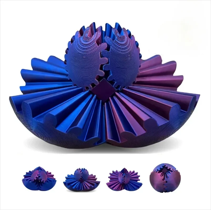 Christmas Gift 3D Printed Gear Ball Spin Ball Cubet  Perfect for Stress Relaxing Deformation