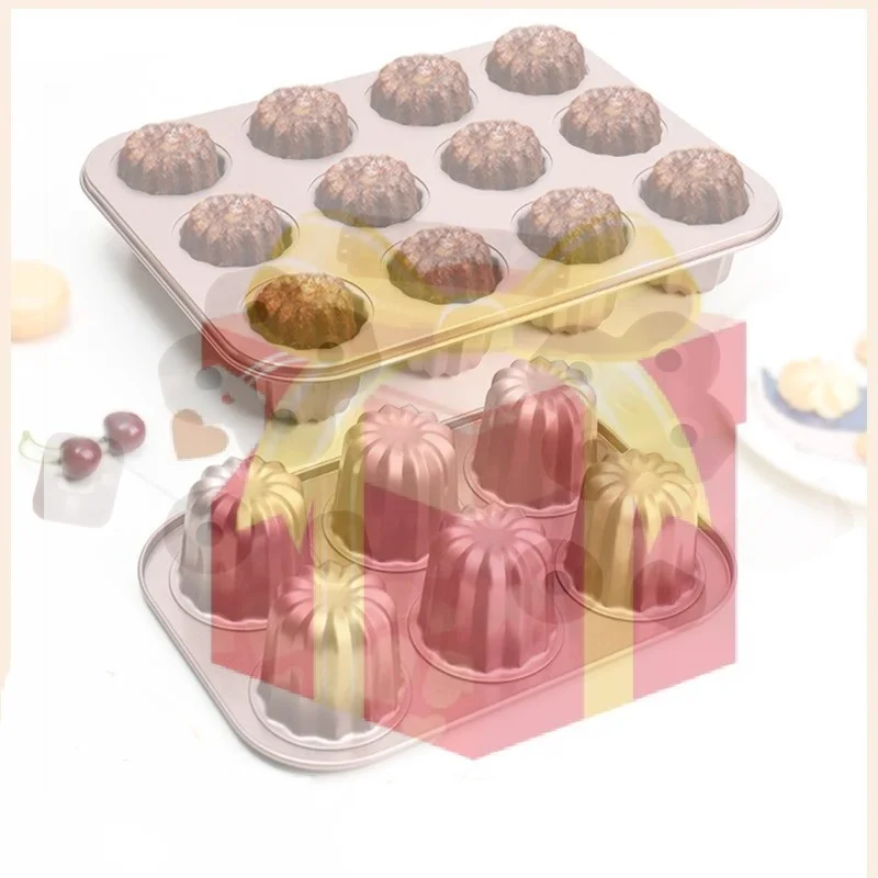 【HG】Household Carbon Steel Canele Baking Molds Non-Stick Single Cavity Muffin Cup Mold Heat Safe Cupcake Pans French Desserts