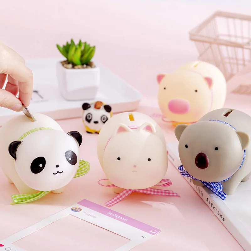 1pc Piggy Bank Money Box Saving Cash Coin Cute Cartoon Animal Kids Gifts Baby Room Desktop Decorative Nursery Ornaments