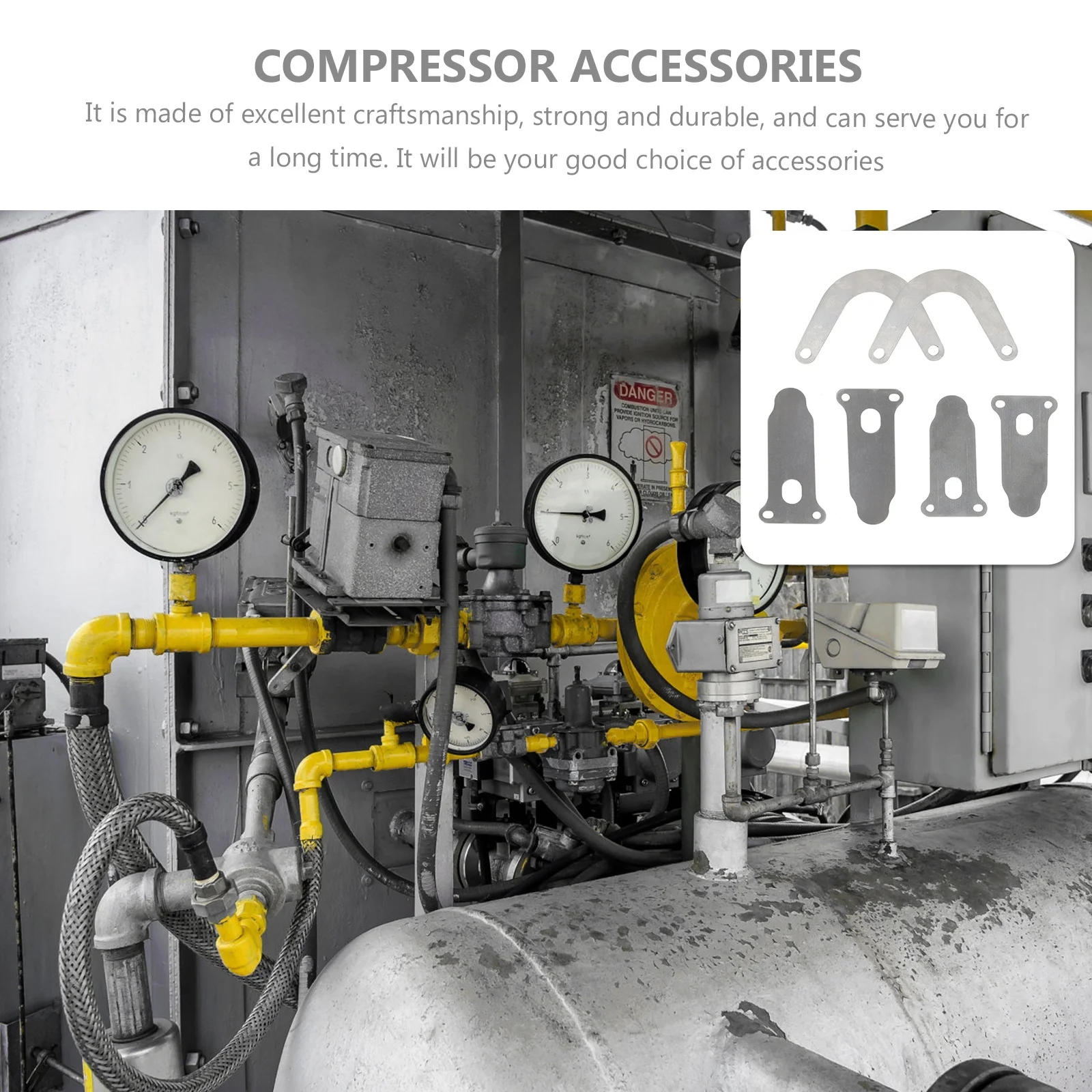 

6Pcs Air Compressor Valved Plates Durable Metal Replacement Parts for Efficient Air Pump Compressor Accessories