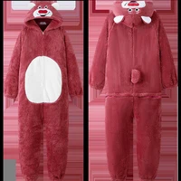 Women Onesie Animal Pajamas Winter Thicken Warm Flannel Bear Cosplay Halloween Costume Anime Sleepwear Plush One Piece Jumpsuits - Image 4