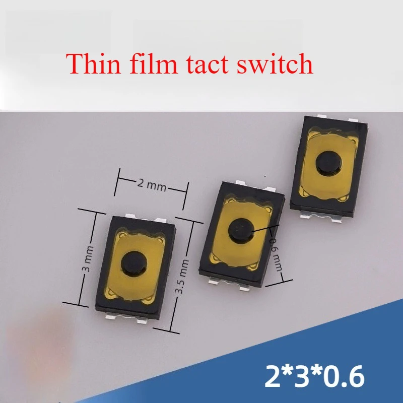 100Pcs/Lot Ultra-thin Electronic Button 2 Feet Touch Switch Patch 2*3*0.6mm Inner Point 250gf Small Membrane Switch
