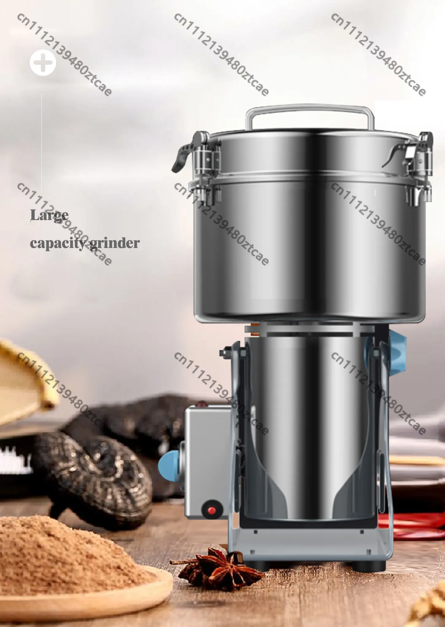 2500g Commercial 2000W Dry Grinder 220V Ultra Fine Steel Mill For Panax Notoginseng Herbal Medicine
