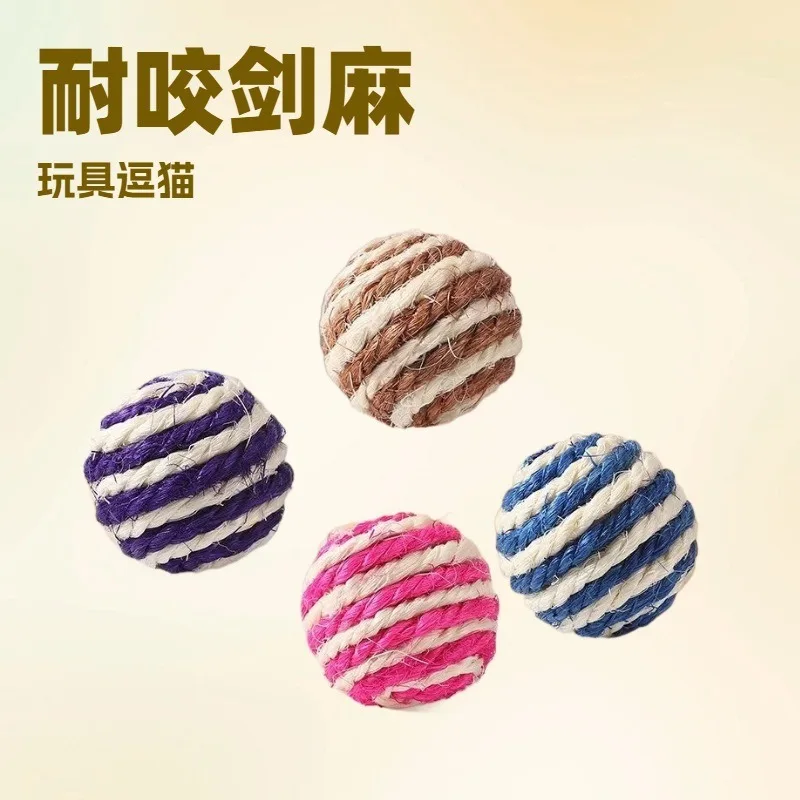 

Cat Toy Self-Entertainment Sisal Ball Boredom Relief Teeth Grinding Durable Chew Toy