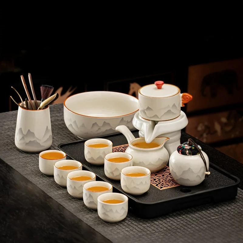 Luxury Ru Kiln Tea Sets Needle Sifter Party Kettle Tea Pot Sets Jingdezhen Vintage Conjunto De Xicaras Coffee Accessories